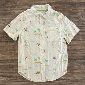 Tropical Print Boys Beach Shirt